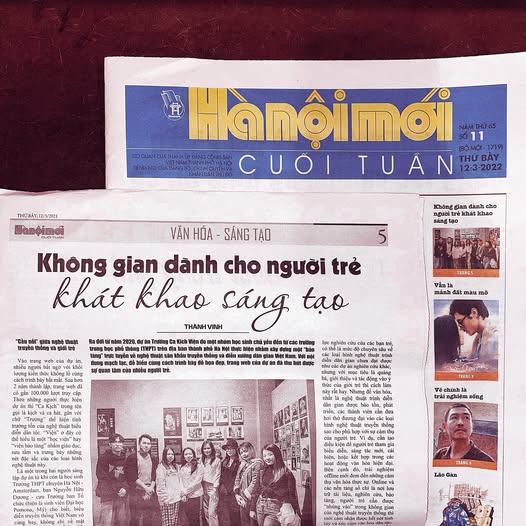 Trường Ca Kịch Viện trên báo giấy Hà Nội Mới